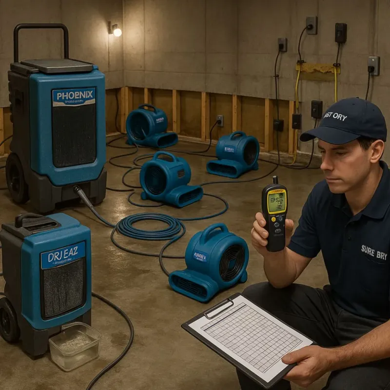 Structural Drying and Dehumidification process in Bothell West, WA
